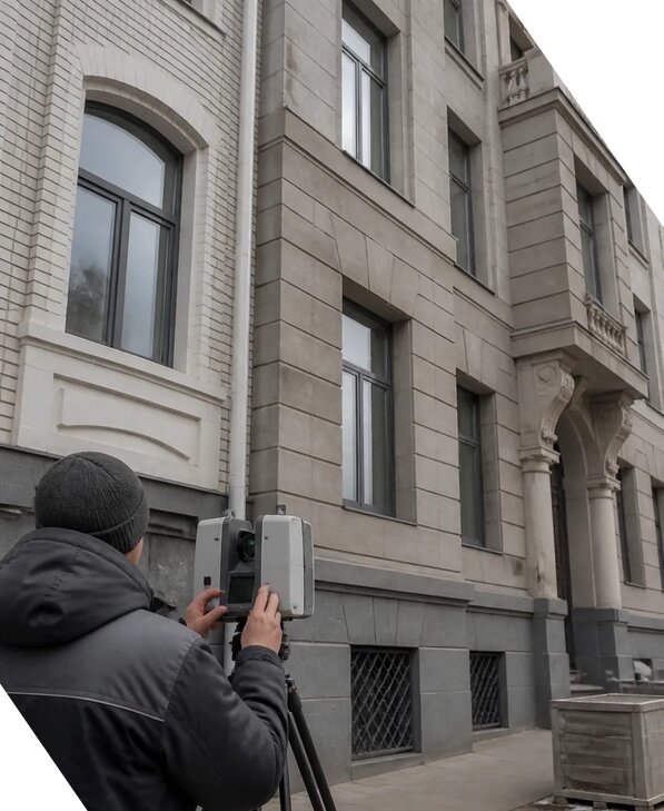 Лазерное сканирование фасадов зданий для обследования в Махачкале